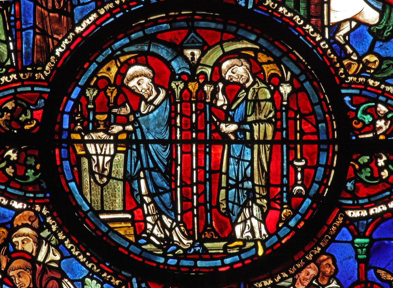 Szent Lubin ablaka: úrvacsora: bor - az Eucharisztián (w45) alkotó: French School