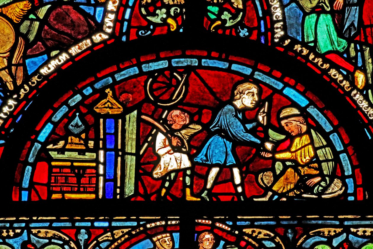 St Lubin ablaka: adományozók – borászok (w45) alkotó: French School