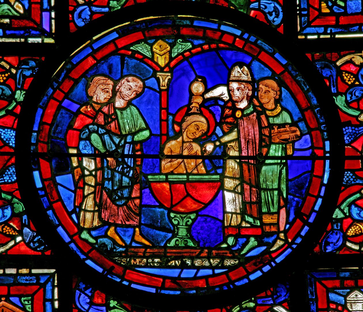 Szent Márton ablaka: a szentek keresztelése (w20) alkotó: French School