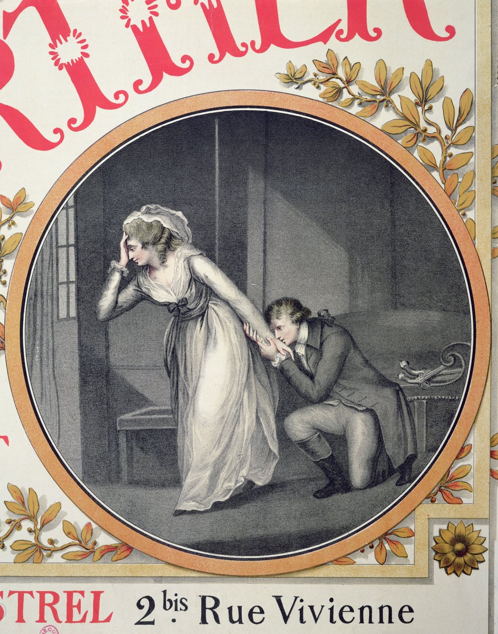„Az ifjú Werther szenvedése”, Jules Massenet „Werther” című operáját hirdető plakát részlete alkotó: French School
