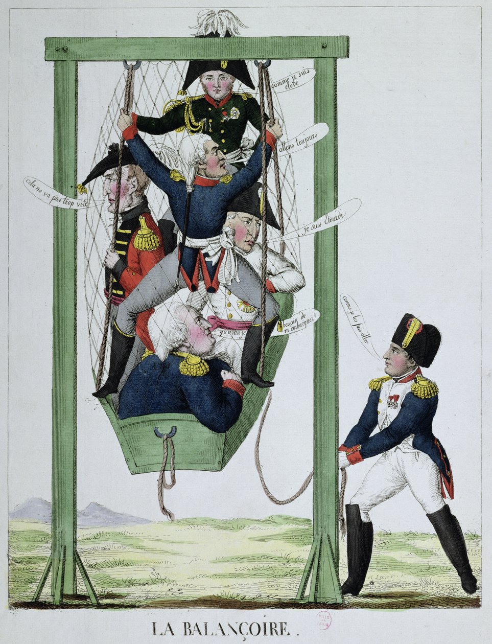 A hinta, Napóleon (1769-1821) karikatúrája, 1814 körül alkotó: French School