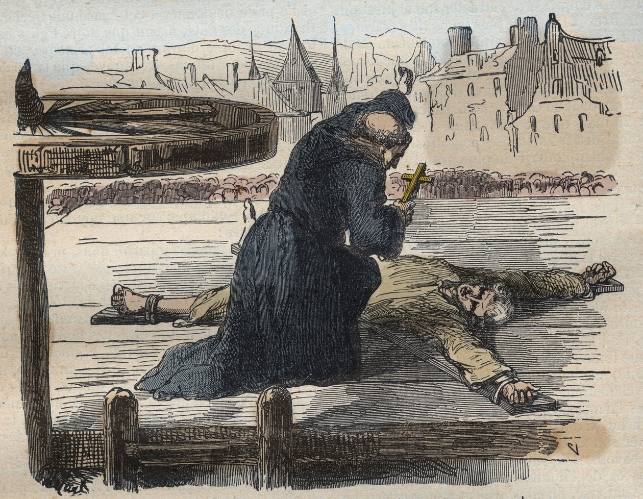 Jean Calas kínzása, illusztráció a Minden nép híres ügyeiből..., Armand Fouquier, 1858-67 alkotó: French School