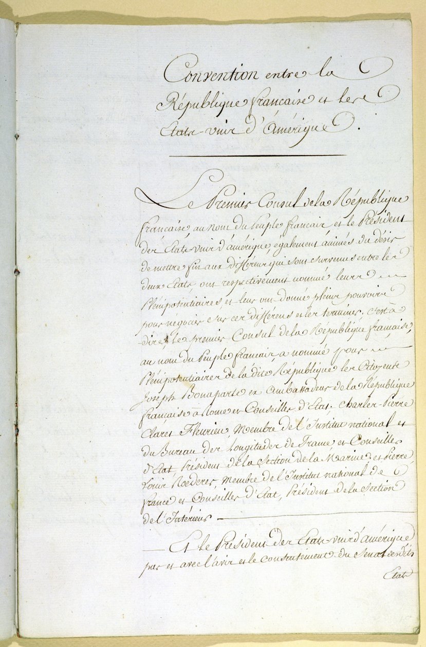 A mortefontaine-i békeszerződés, 1800. szeptember 30 alkotó: French School
