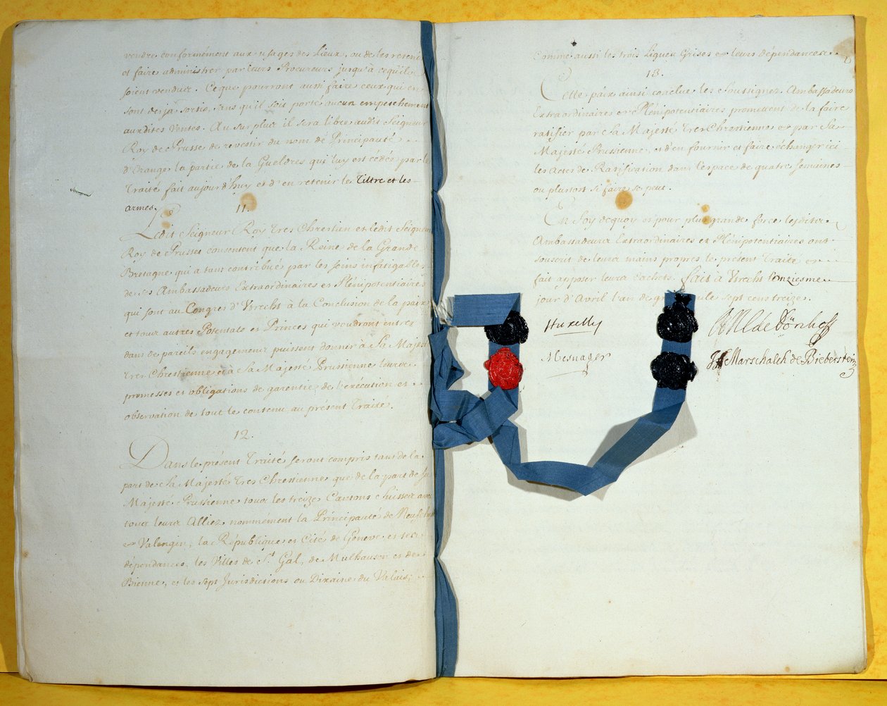 Utrechti Szerződés, 1713. április 11. (toll és tinta papíron) alkotó: French School