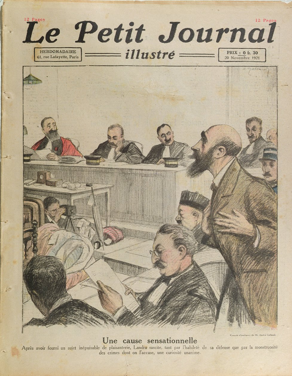 Henri Desire Landru (1869-1922) pere a Le Petit Journalból, 1921. november 20. alkotó: French School