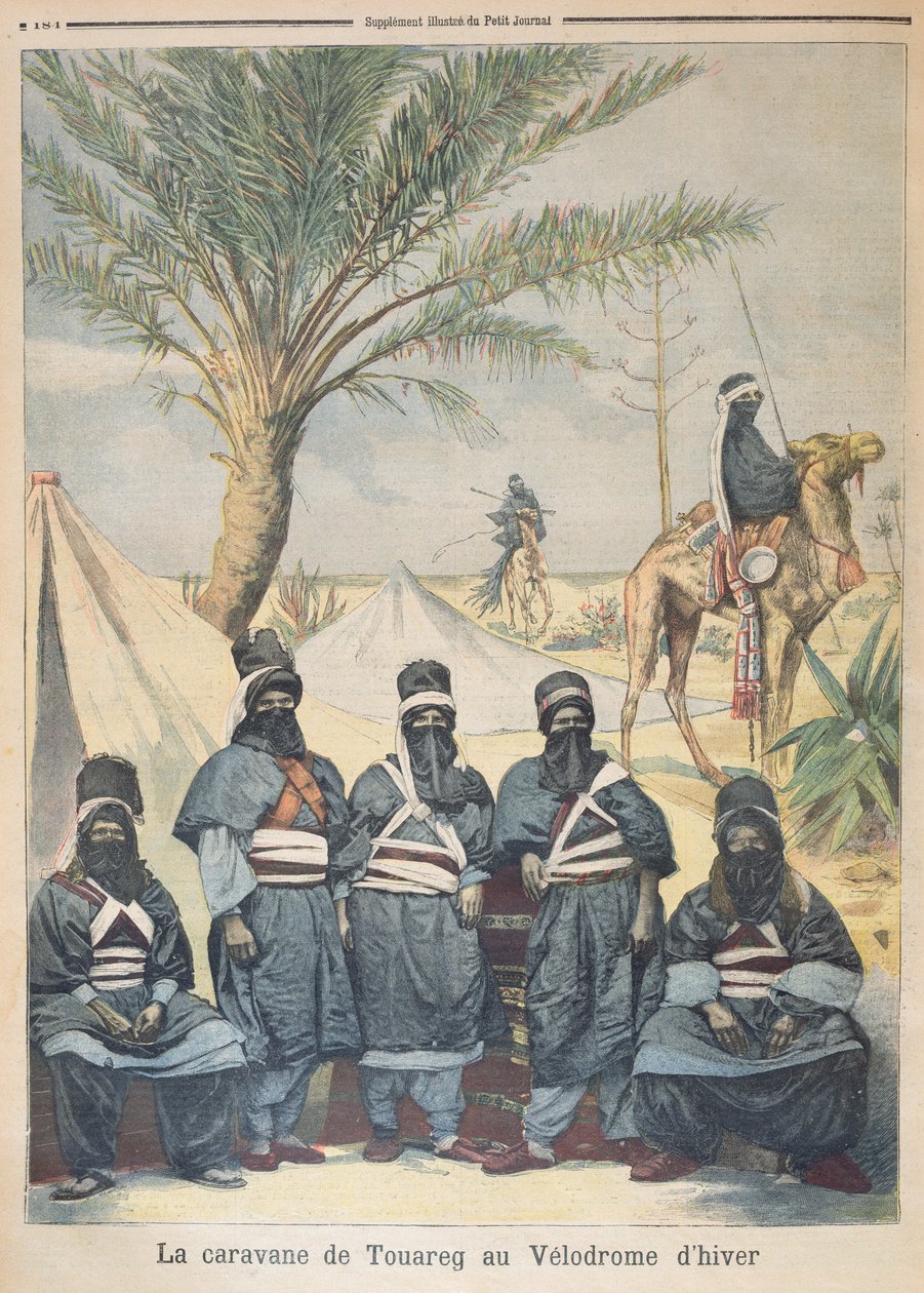 A tuareg karaván a téli velodromon, illusztráció a Le Petit Journalból, 1894. június 4. alkotó: French School