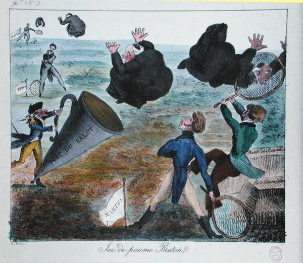 A misszionáriusok nem kívánt fogadása Bretagne-ban, 1819. december (metszet) alkotó: French School