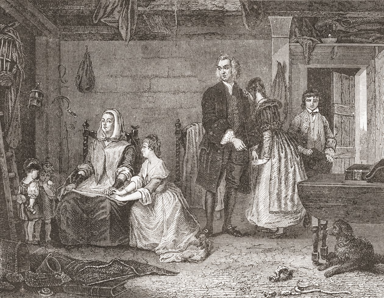 Wakefield helytartója kibékíti feleségét Oliviával, Gilbert Stuart Newton festménye után. A Histoire des Peintres-ből, École Anglaise, 1867-ben (litho) alkotó: French School