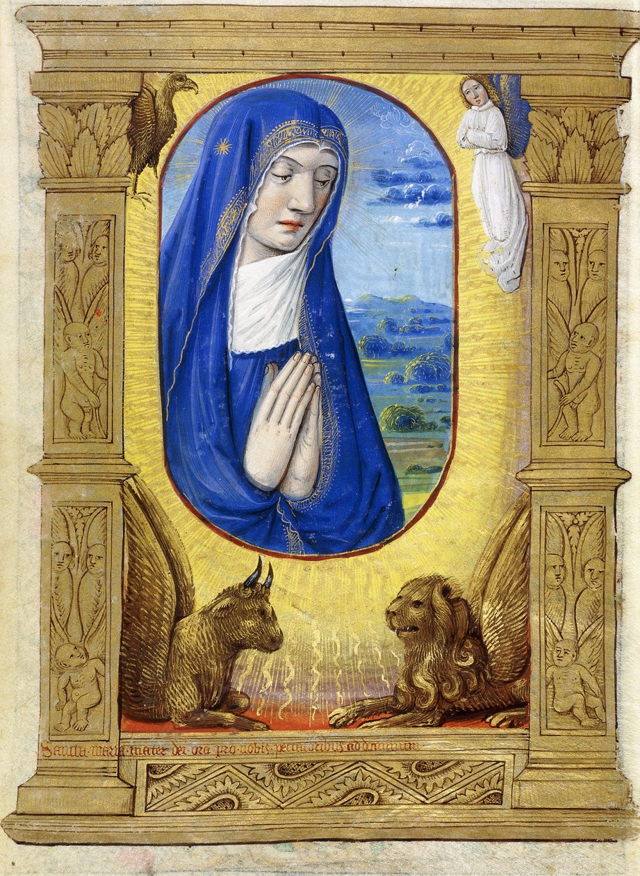 Imádkozó Szűz, 1500 körül (festék és tinta pergamen) alkotó: French School