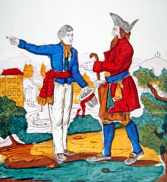 „A vándorló zsidó”, 1840 körül (színes litó) alkotó: French School