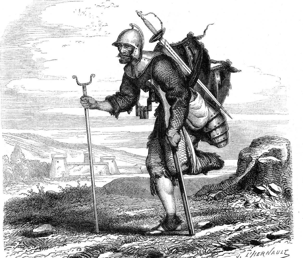 A háború (szimbólum) Lansquenet - Nyomtatás J.M. Metelli 1867 alkotó: French School