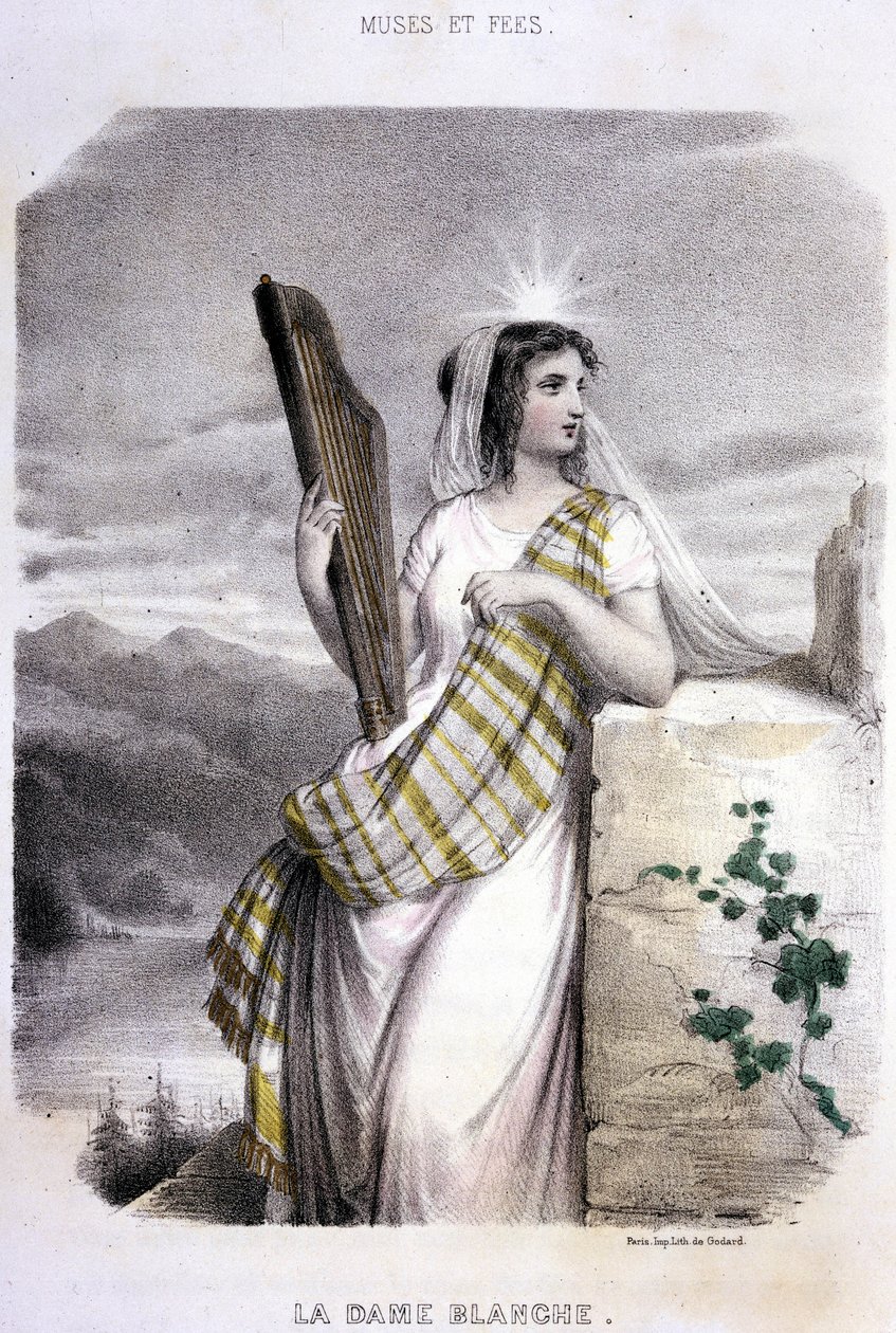 A fehér hölgy, illusztráció a "The Mythological Women"-ből alkotó: French School