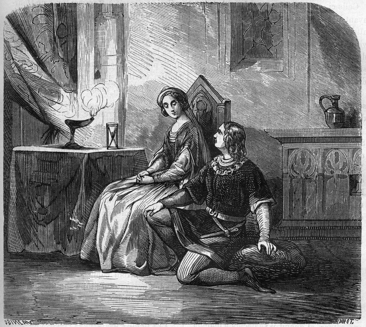 Kasztília fehér királynője (1188-1252) és a költő és a navarrai király, Thibault IV. Champagne (1201-1253) (más néven Thibault I. Navarrai). Vésett „A prostitúció és a kicsapongás története a világ összes népe között az ókortól a alkotó: French School