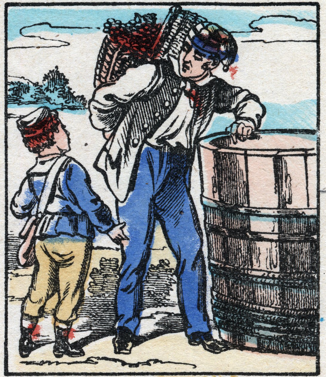 A borász. Metszet a „La chanson des metier”-ben. Epinális képalkotás, 19. század vége. Magángyűjtemény alkotó: French School