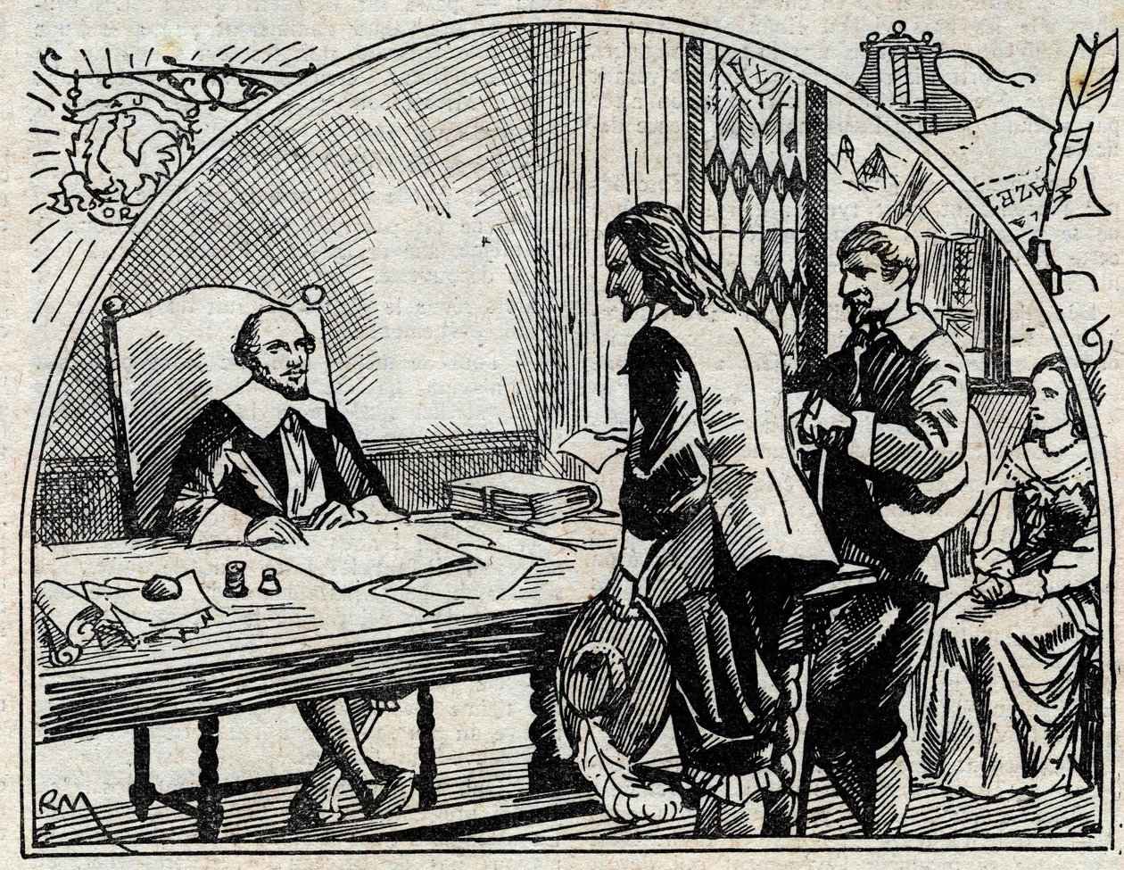 Theophraste Renaudot (1586-1653) francia orvos és újságíró, a Gazette de France alapítója címirodája. Névtelen metszet 1930-ból. alkotó: French School