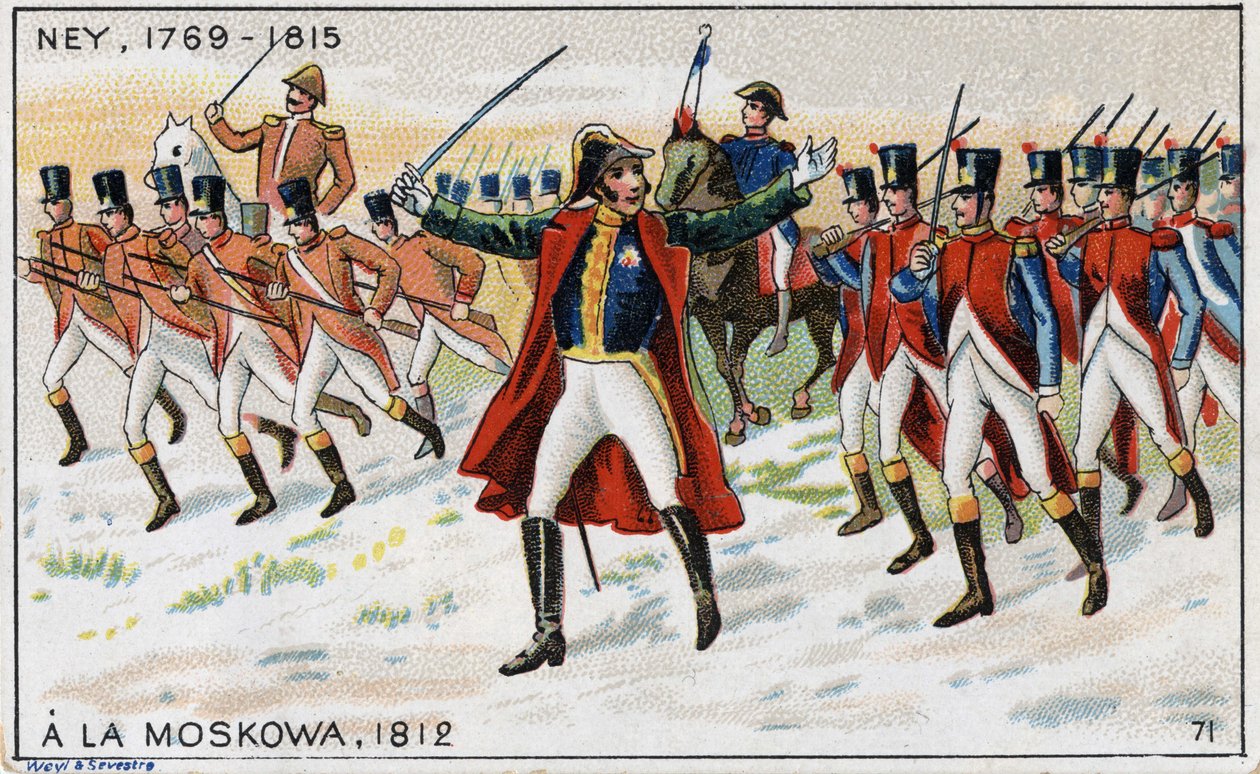Napóleon és Michel Ney tábornok (1769-1815) (Marechal Ney) serege készen áll arra, hogy megnyerje a moszkvai csatát (a borodinói csatát is) Oroszországban alkotó: French School