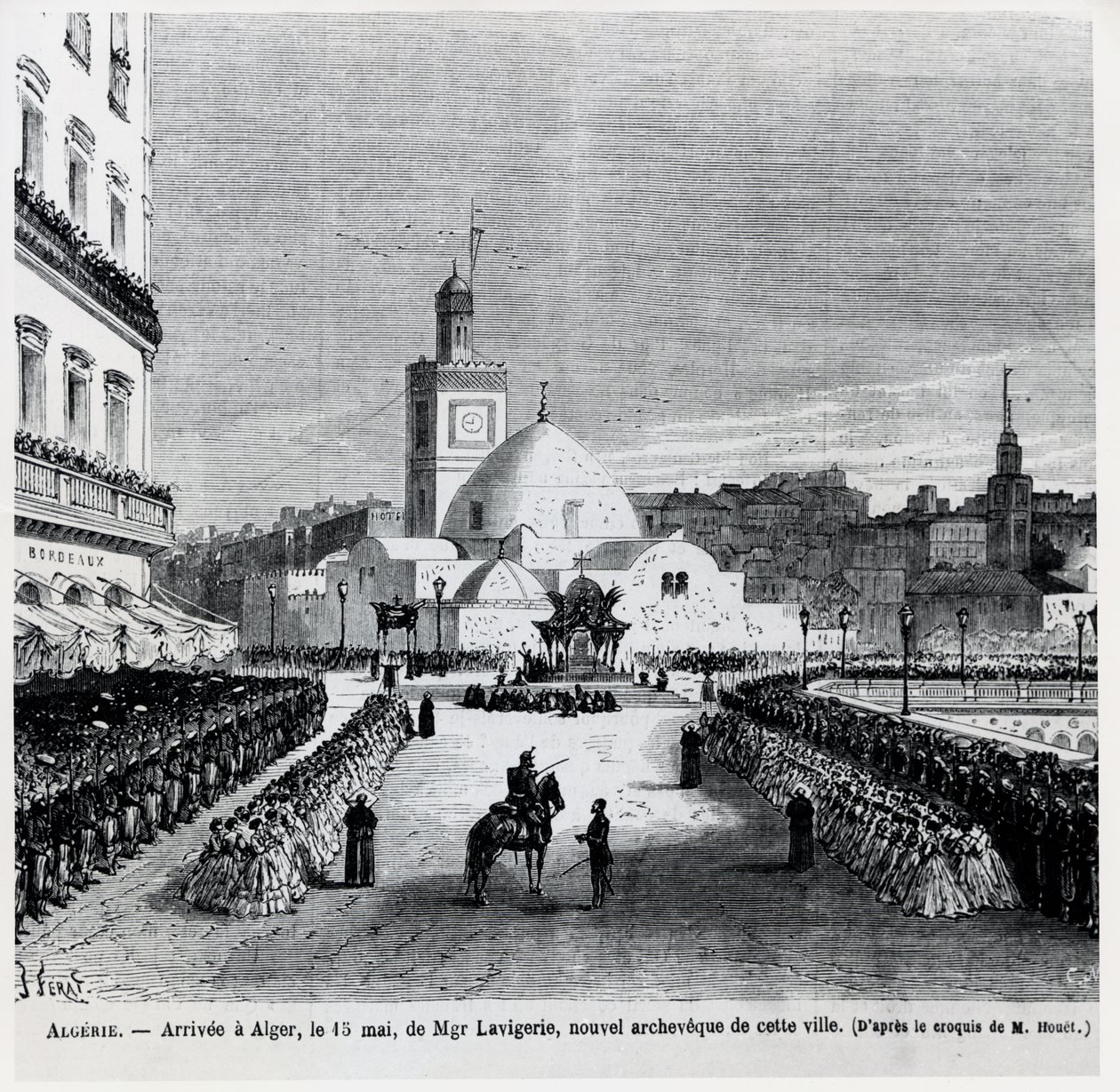 Charles Lavigerie, a város új érseke Algírba érkezése, 1867. május 15. alkotó: French School