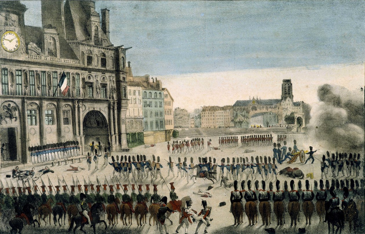 A párizsi városháza elleni támadás július 28-án alkotó: French School