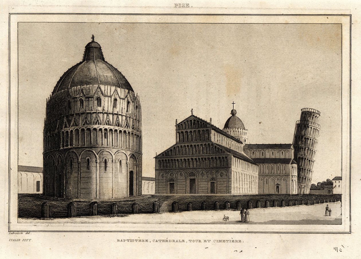 A keresztelőkápolna, a katedrális, a torony és a pisai temető alkotó: French School