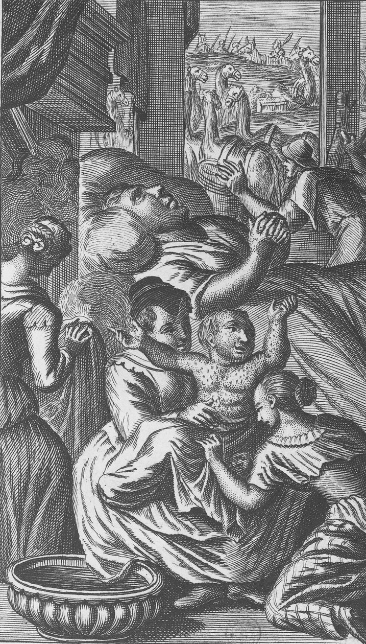 Pantagruel születése, illusztráció a „Gargantua és Pantagruel” című művéből, François Rabelais (metszet) alkotó: French School
