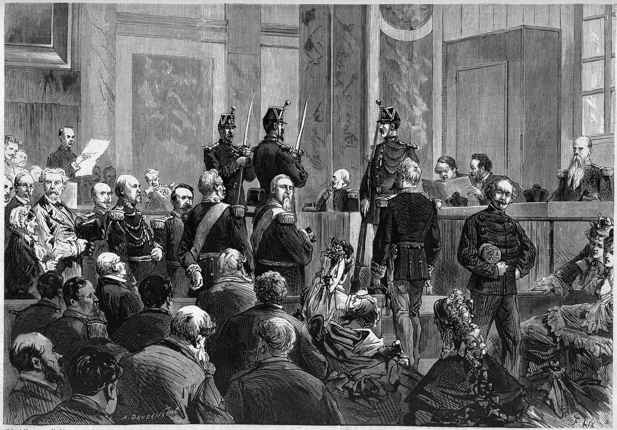 A tanúk behívása a marechal Francois Achille Bazaine (Francois-Achille) perében alkotó: French School