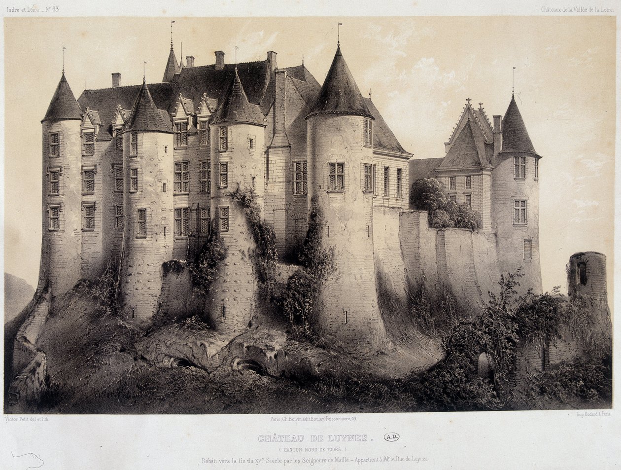 Luynes kastélya - Litográfia alkotó: French School