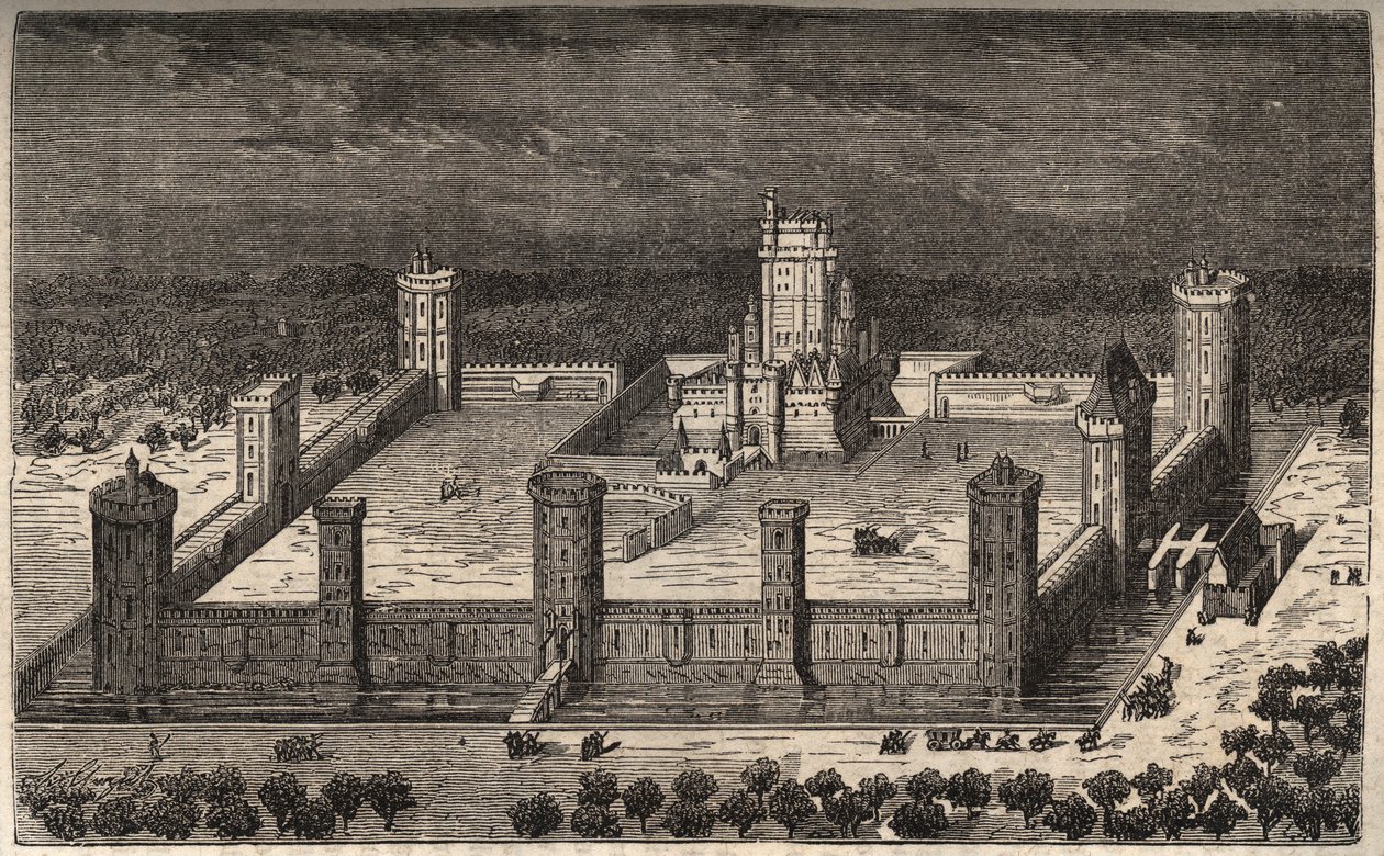 Vincennes kastélya a 17. században - - Victor Duruy (1811-1894) „Histoire de France” című metszete - 1882 alkotó: French School