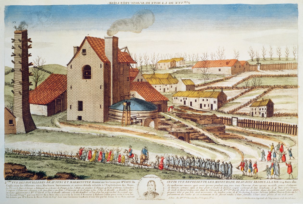 A Liège melletti beaujonci szénbánya katasztrófája, 1812 alkotó: French School