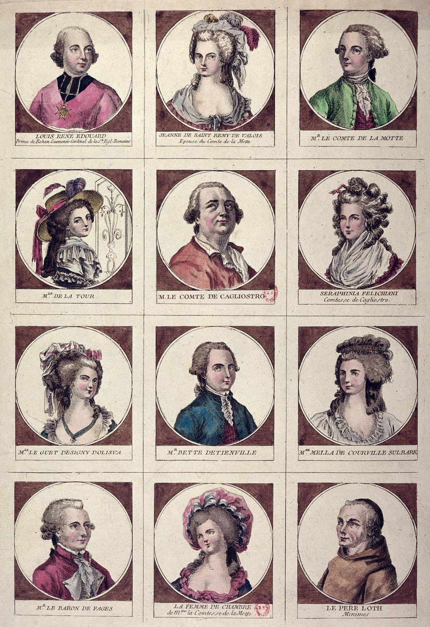A Collier de la Reine 17856-os ügyében érintett főszereplők alkotó: French School