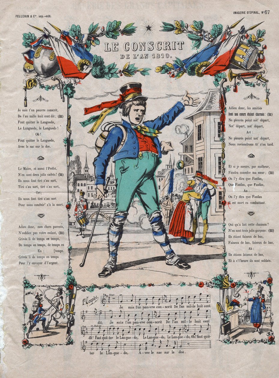 Az 1810-es év hadköteles 19. századi francia dala. alkotó: French School