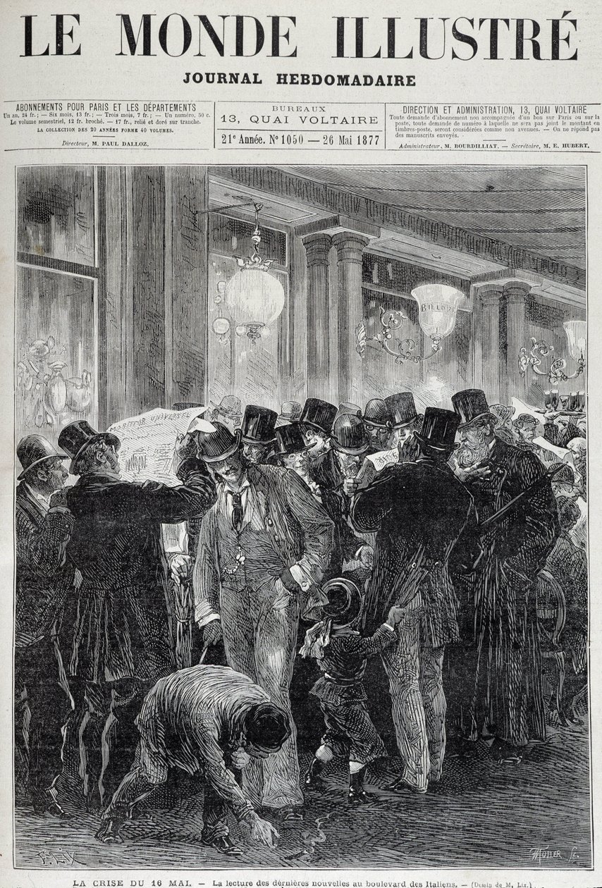 A május 16-i válság: újságolvasás - az 1877. májusi „Le monde illustrious”-ban alkotó: French School