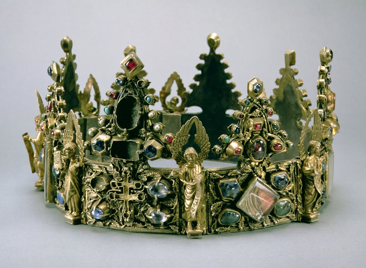 Szent Lajos koronája, 13. század (drágakövekkel kirakott ezüst-aranyozott) alkotó: French School