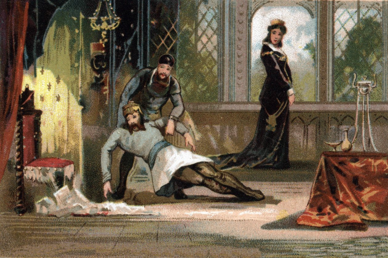 V. Lajos halála szerint Faineant (kb. 967-987), Franciaország királya 986-tól 987-ig. A kép szerint felesége, Adelaide d