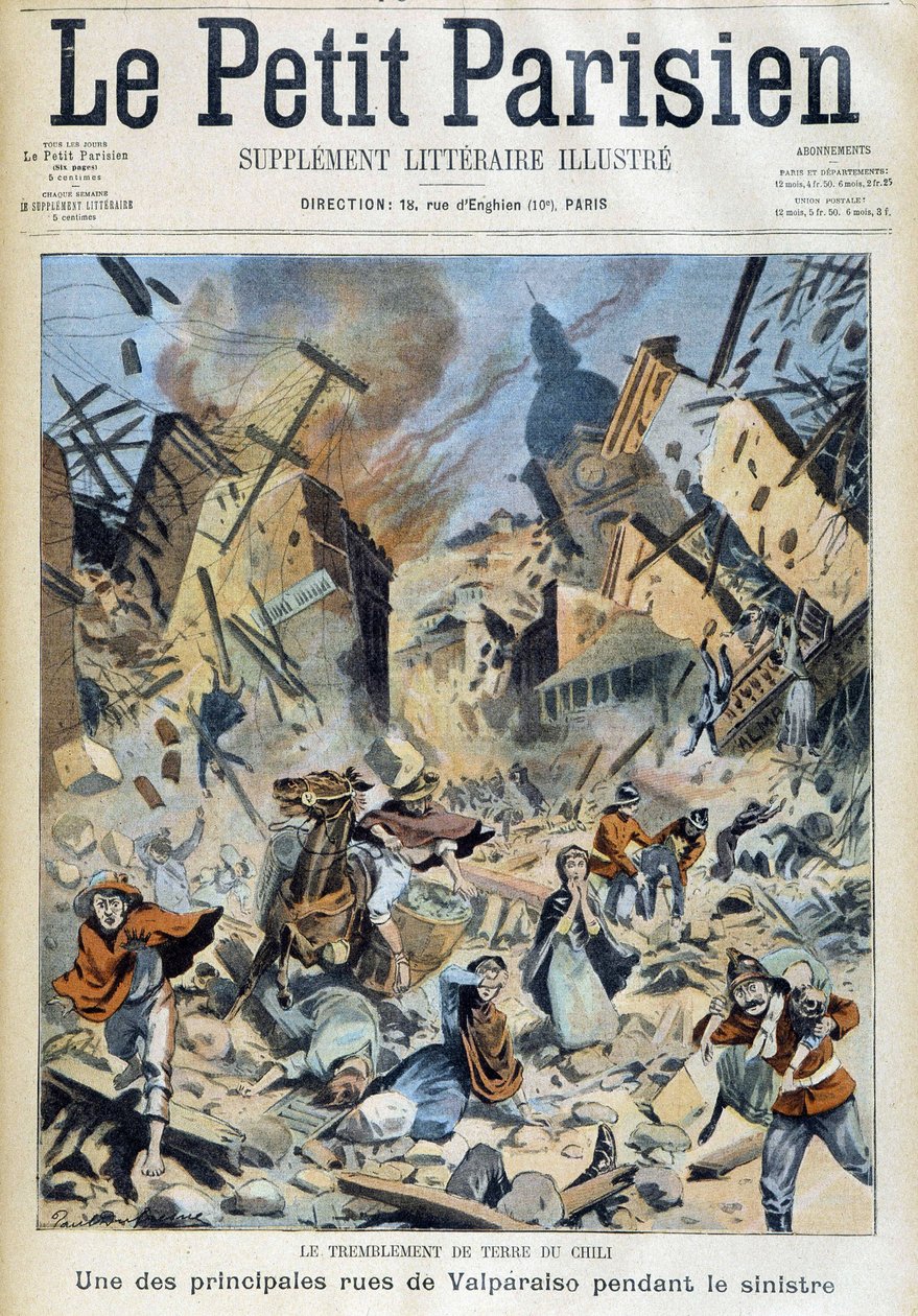 Földrengés Chilében: Valparaiso a katasztrófa idején – a „" A kis párizsi" című filmben, 1908.09.09. alkotó: French School