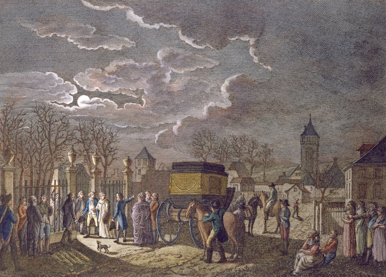 Madame Royale cseréje 1795. december 26-án Bázelben 6 francia fogolyra, akiket osztrák fogságba esett. alkotó: French School