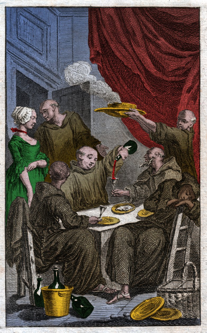 A szerzetesek ünnepe (XVIII. századi metszet) alkotó: French School