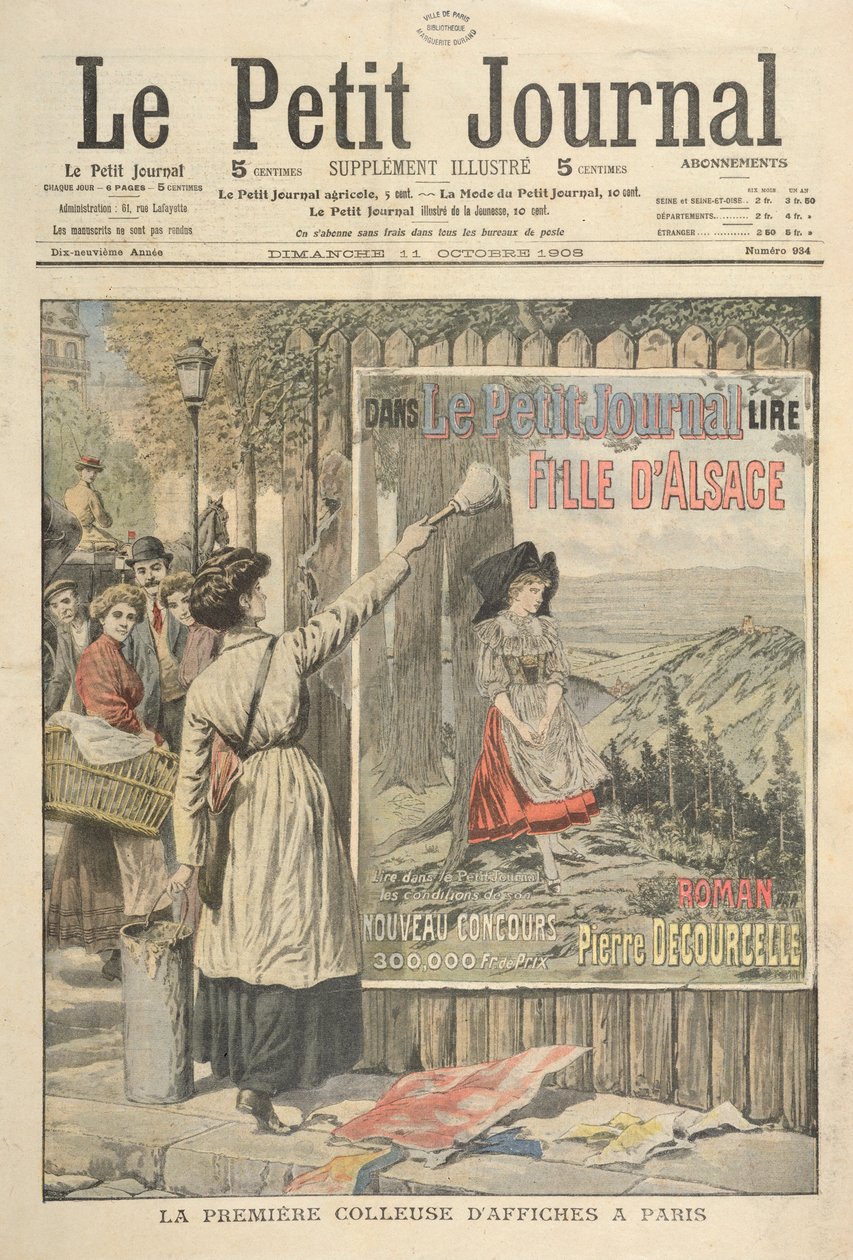 Az első női plakát Párizsban, a Le Petit Journalból, 1906. október 11 alkotó: French School