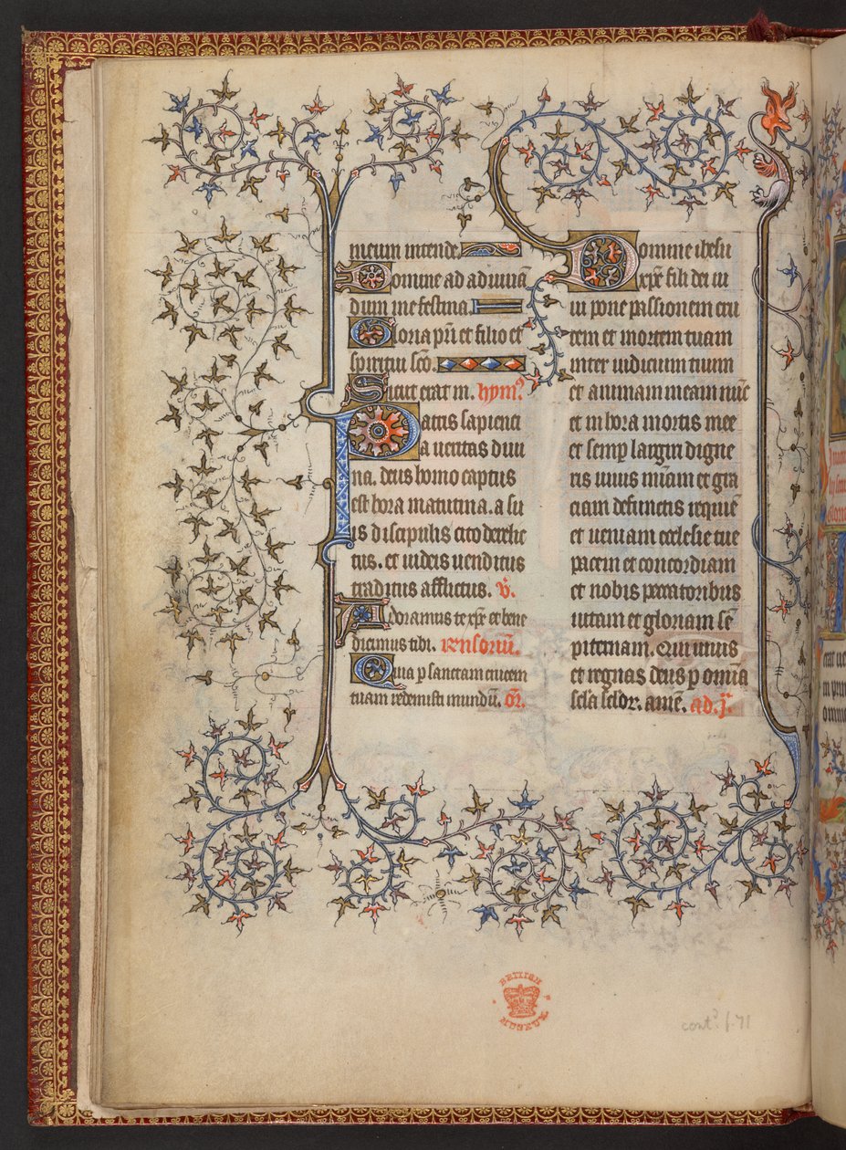 A kereszt óráinak első levele, Órák könyve, Add MS 32454 f.8v, Franciaország alkotó: French School