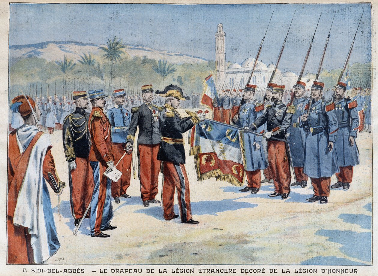 Az Idegenlégió zászlaja Sidi-Bel-Abbesben - a „Le Petit Parisien”-ben 1906.04.29-től alkotó: French School