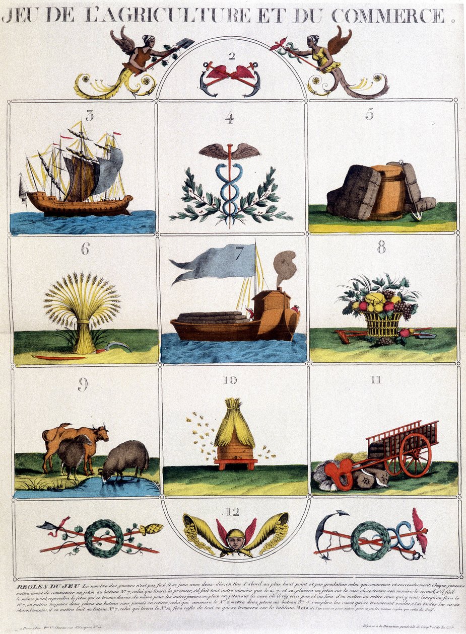 A mezőgazdaság és a kereskedelem játéka. alkotó: French School