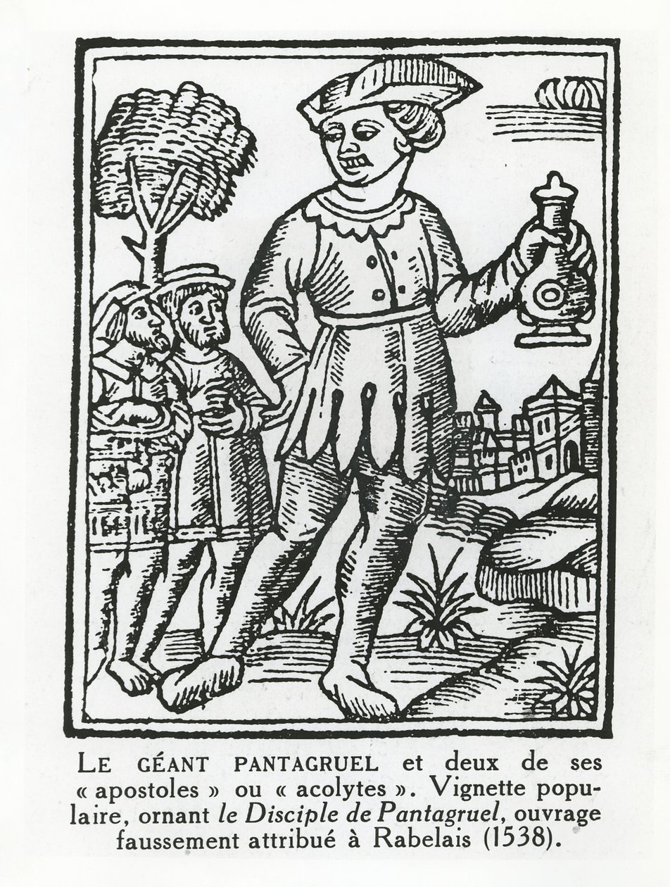 Az óriás Pantagruel és két apostola, a Pantagruel tanítványból alkotó: French School