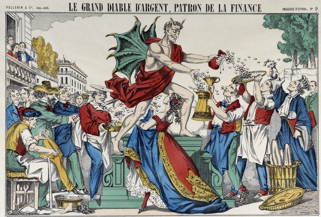 A nagy ezüstördög, a pénzügyek főnöke – Epinal képe alkotó: French School