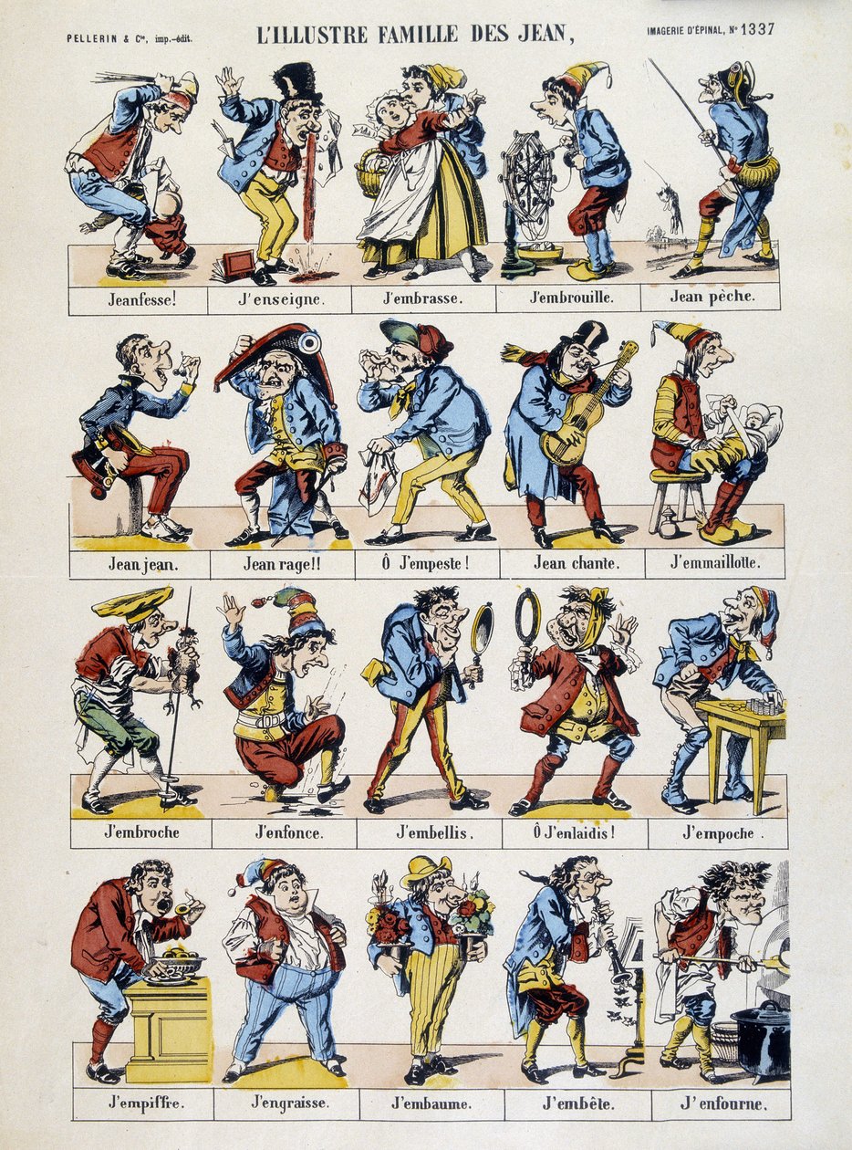 Jánosék jeles családja. Epinal képe, sd. 19. század. alkotó: French School