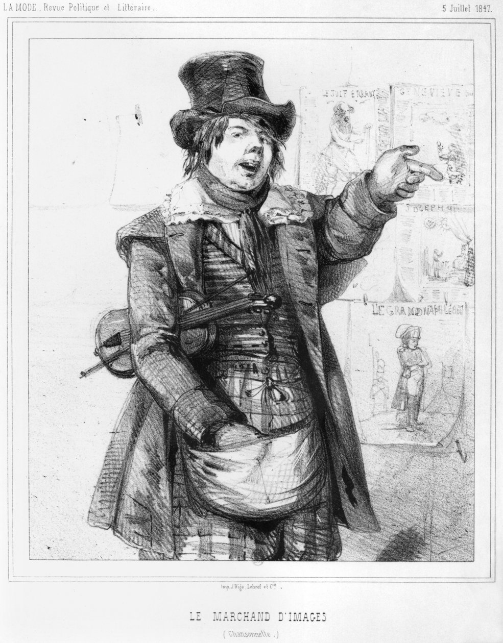 A kép eladó, illusztráció a La Mode-ból, 1847. július 5 alkotó: French School