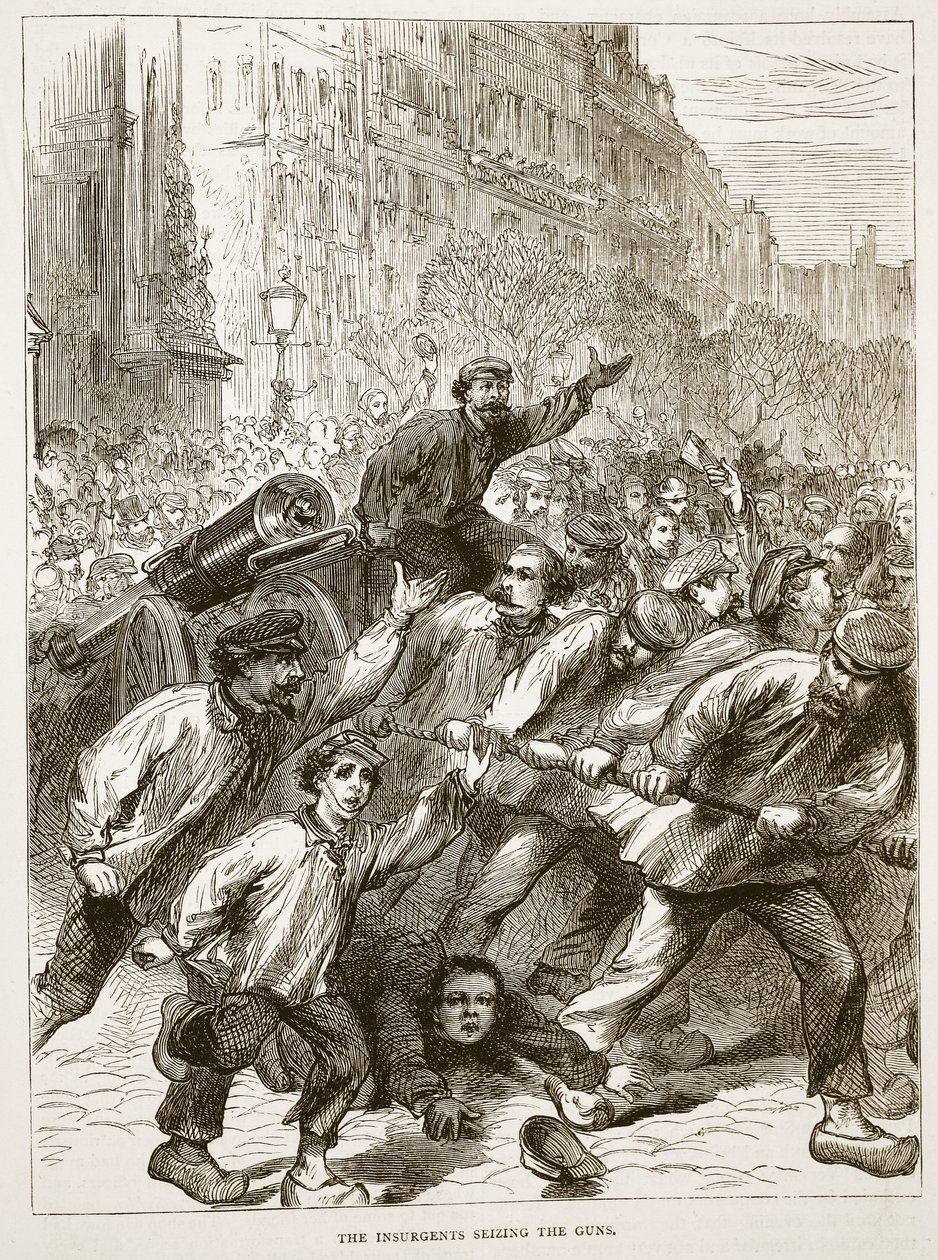 A fegyvereket lefoglaló felkelők, 1871. március, Cassells illusztrációja: A Franciaország és Németország közötti háború története, 1870-1871 alkotó: French School