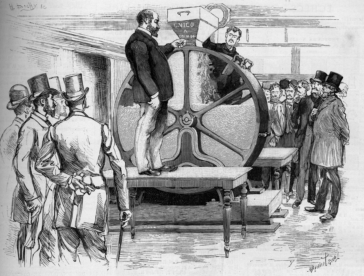 Panama kötvényeinek bevezetése az igazgatók jelenlétében 1888-ban. alkotó: French School