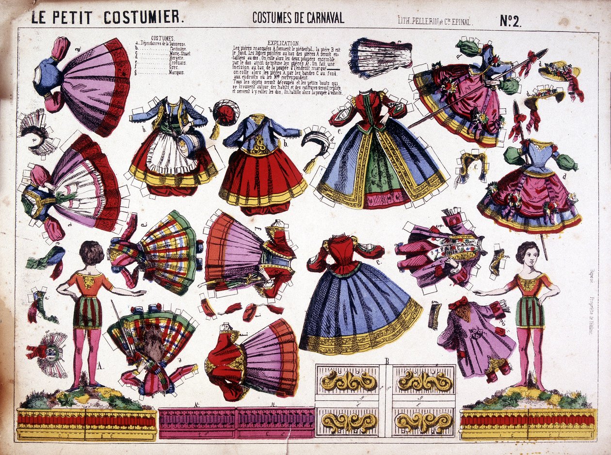 A kis jelmezkészítő - farsangi jelmezek: decoupage. 19. század. alkotó: French School