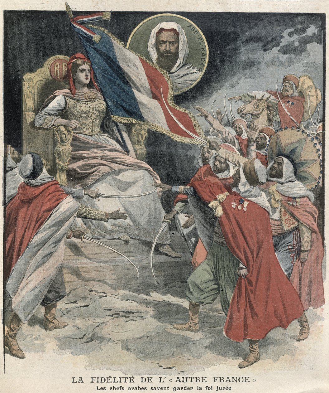Az algériai arab vezetők hűsége Franciaországhoz, a Petit Journal címlapja, 1907. december 15. alkotó: French School