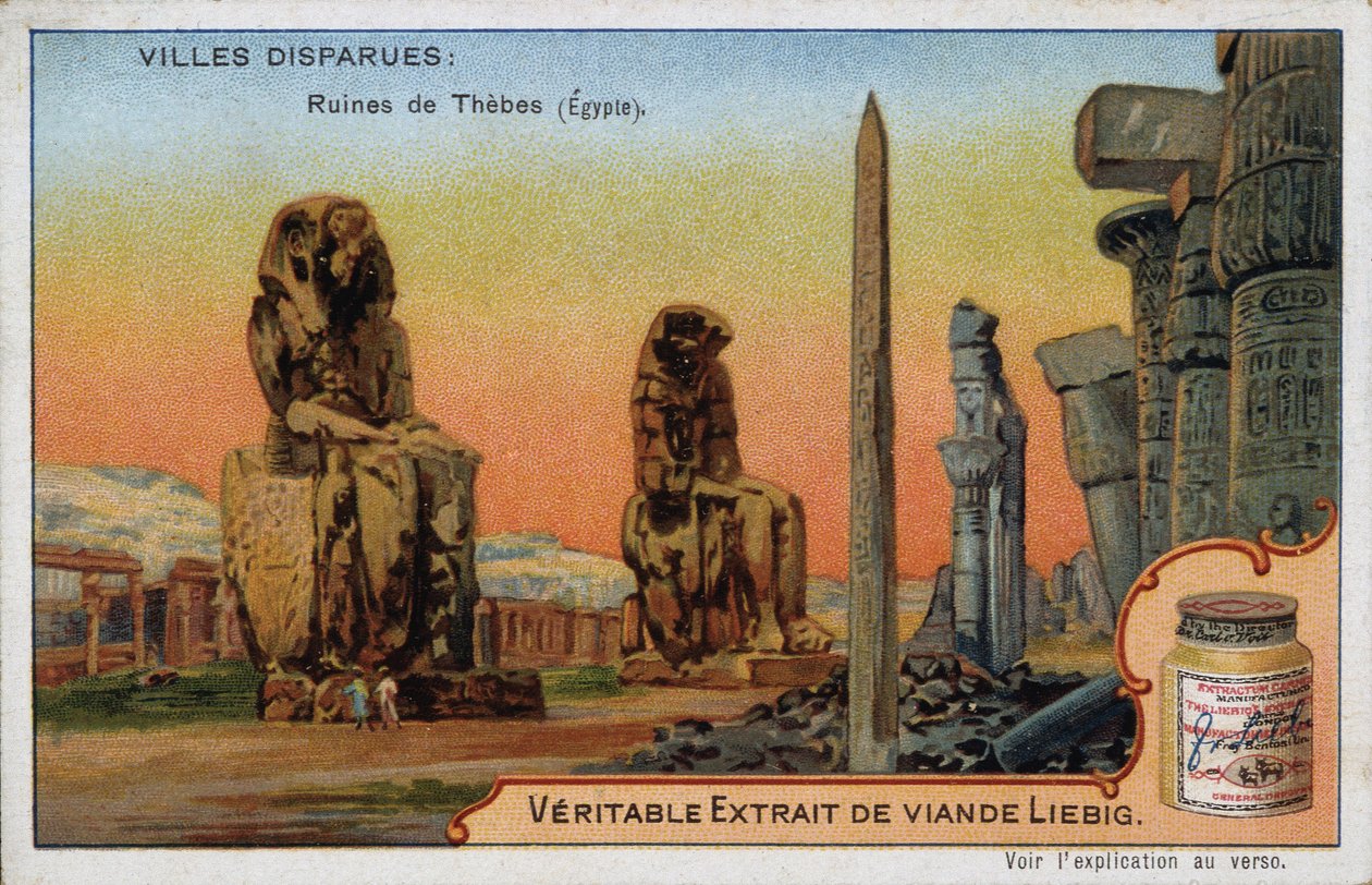 A hiányzó városok: Théba romjai (Egyiptom) - Liébig reklámmatrica alkotó: French School