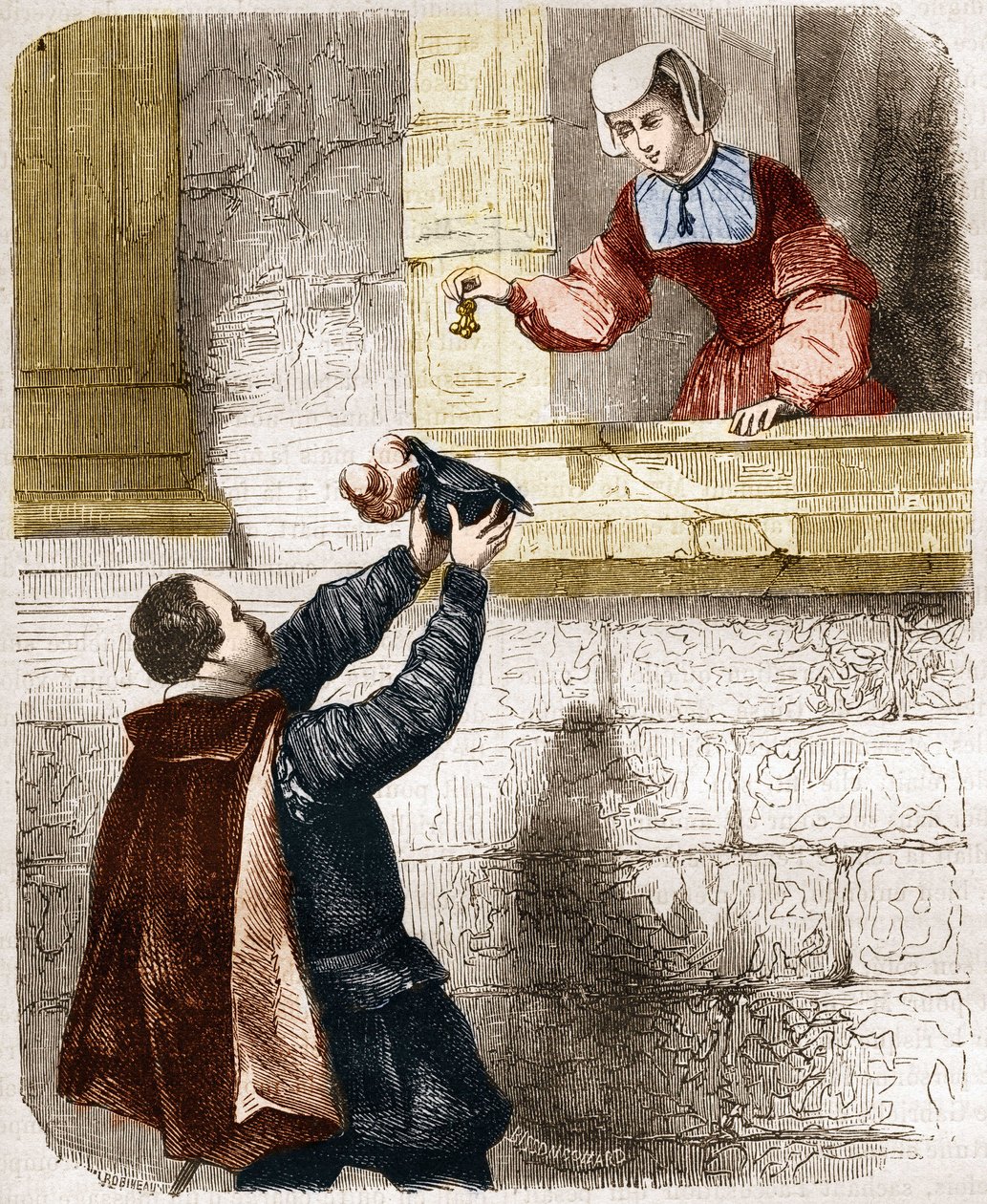 II. Henrik király (1519-1559) és Diane de Poitiers (1499-1566) titokzatos szerelmei. Dr. Th. „A prostitúció és a kicsapongás története a világ összes népe között az ókortól napjainkig” című vésése. -F. Debray. 1879. alkotó: French School